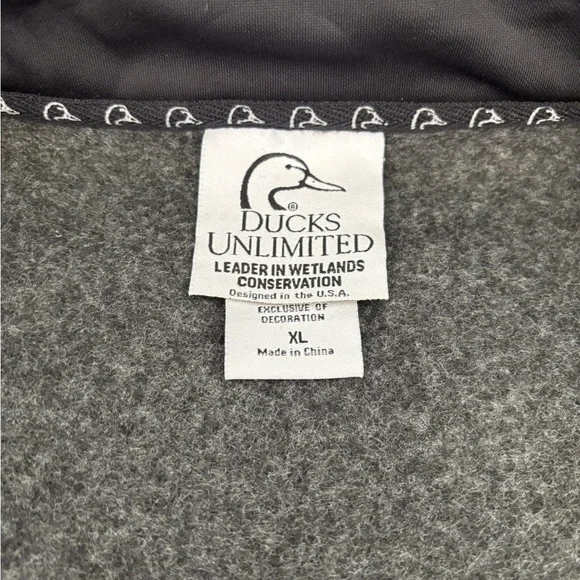 Ducks Unlimited Jacket Large Heathered Gray Full Zip Fleece Size XL - Picture 4 of 6